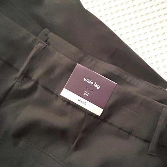 Ava & Viv Wide Leg Pants 24 Black NWT Trousers Minimalist Capsule - Picture 4 of 5